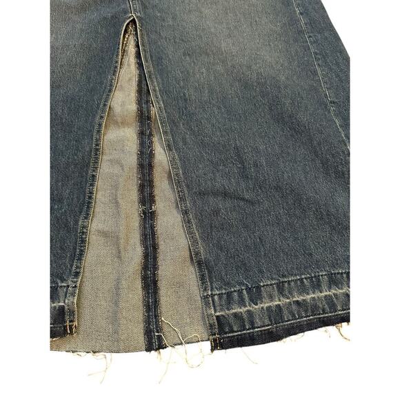 NWT Gap Women's Blue High Rise Indigo Frayed Hem Denim Maxi Skirt Size 14 - Picture 10 of 14